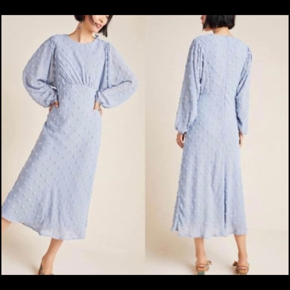 NWT Anthropologie blue midi dress